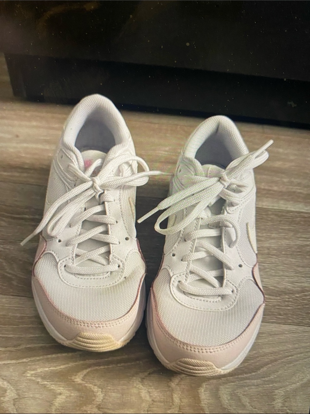 Nike Women's Lace-Up Sneakers in White and Pink